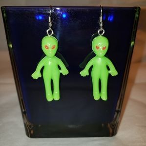 90's Vibe Glow in the Dark Green Alien Earrings